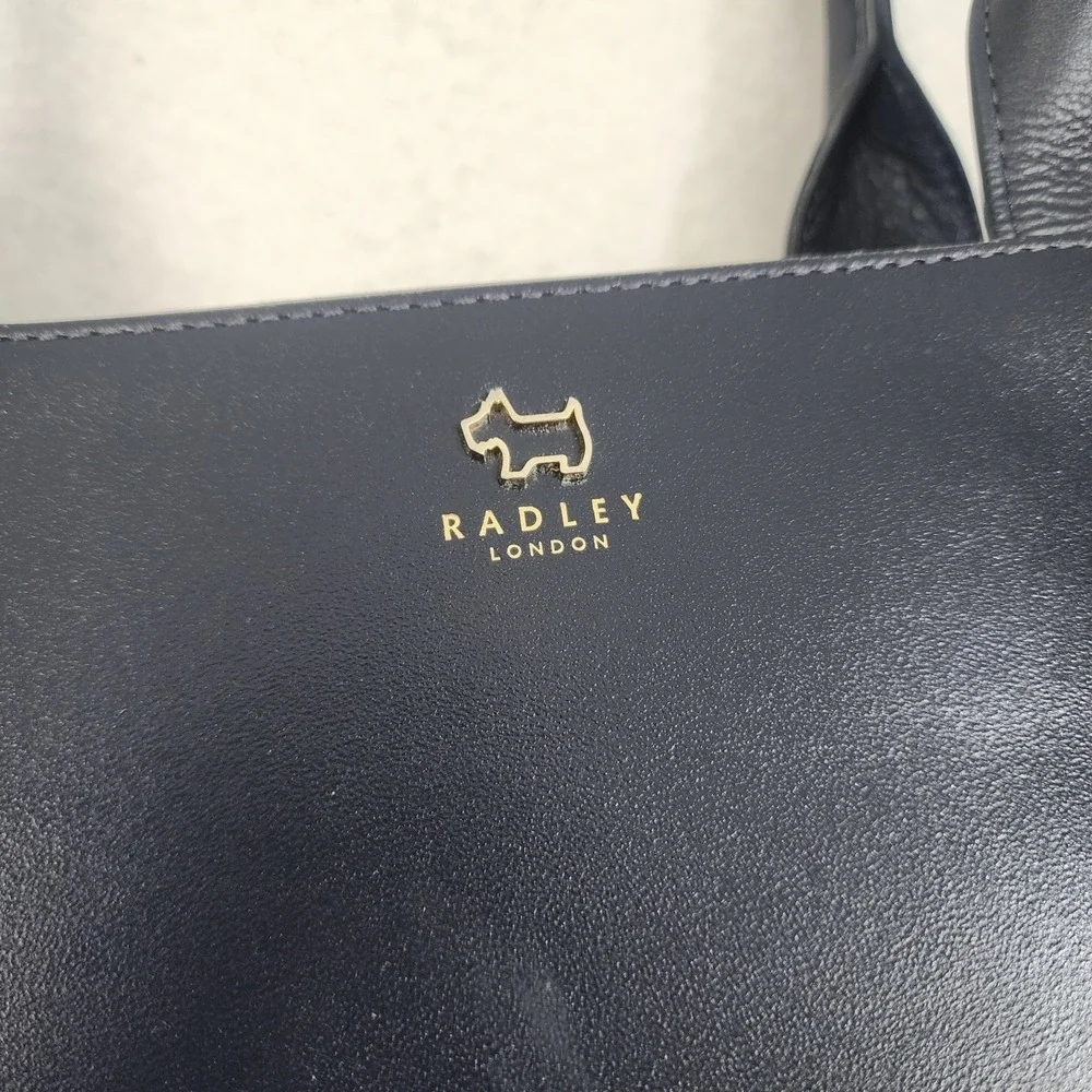 Radley London Bag Womens Black Zipper Inner Pocket Double Handle Strap Tote Bag